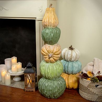 42.5" Five Tiered Stacked Pumpkins Thanksgiving Decor