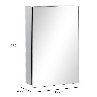 Kleankin Bathroom Cabinet Wall Mounted Mirror Cabinet With Hinged Door