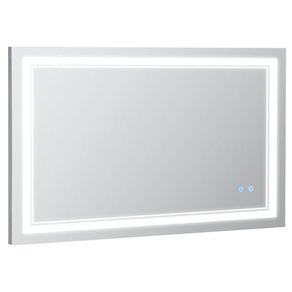 kleankin Bathroom Mirror with LED, Dimmable Vanity Mirror 39.25" x 23.5"