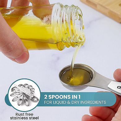 Zulay Kitchen Magnetic Measuring Spoons - Set of 8