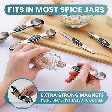 Zulay Kitchen Magnetic Measuring Spoons - Set of 8