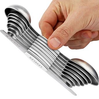 Zulay Kitchen Stackable Magnetic Spoons Set of 8