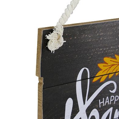 15" Wooden 'Happy Thanksgiving' Hanging Wall Sign