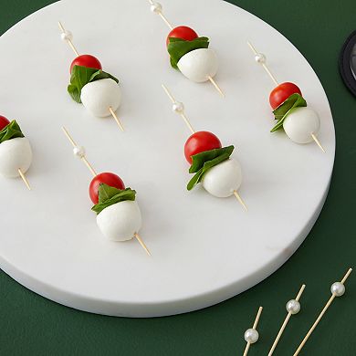 White Pearl Cocktail Picks, Wood Toothpicks (4.7 In, 150 Pack)