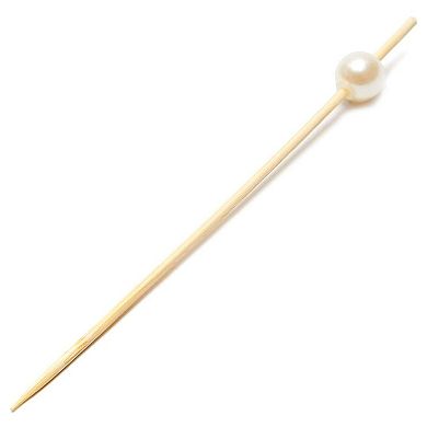 White Pearl Cocktail Picks, Wood Toothpicks (4.7 In, 150 Pack)