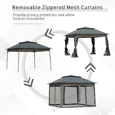 Outsunny 11' X 11' Pop-up Gazebo Canopy With Carrying Bag