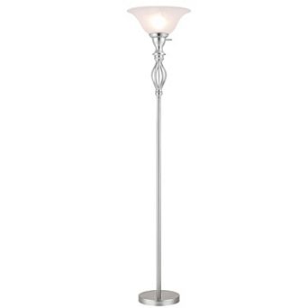Floor Lamp With Alabaster Glass (Brushed Nickel)