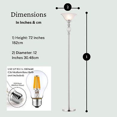 Floor Lamp With Alabaster Glass (Brushed Nickel)