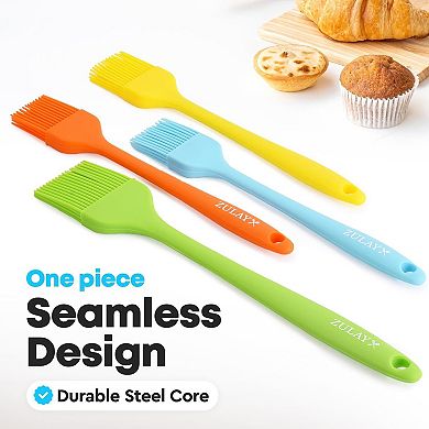 Zulay Kitchen Pastry Brush - Silicone Brush For Food With Soft Flexible Bristles