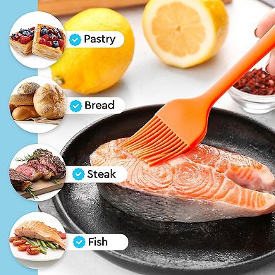 Zulay Kitchen Pastry Brush - Silicone Brush For Food With Soft Flexible Bristles