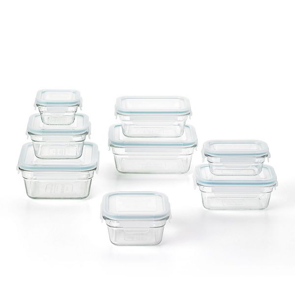 Glasslock Tempered Glass Food Storage Containers with Locking Lids, 16