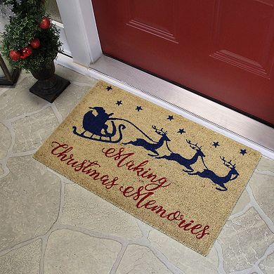 Santa and Reindeer Making Christmas Memories Doormat 18" x 30"