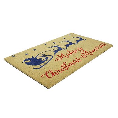 Santa and Reindeer Making Christmas Memories Doormat 18" x 30"