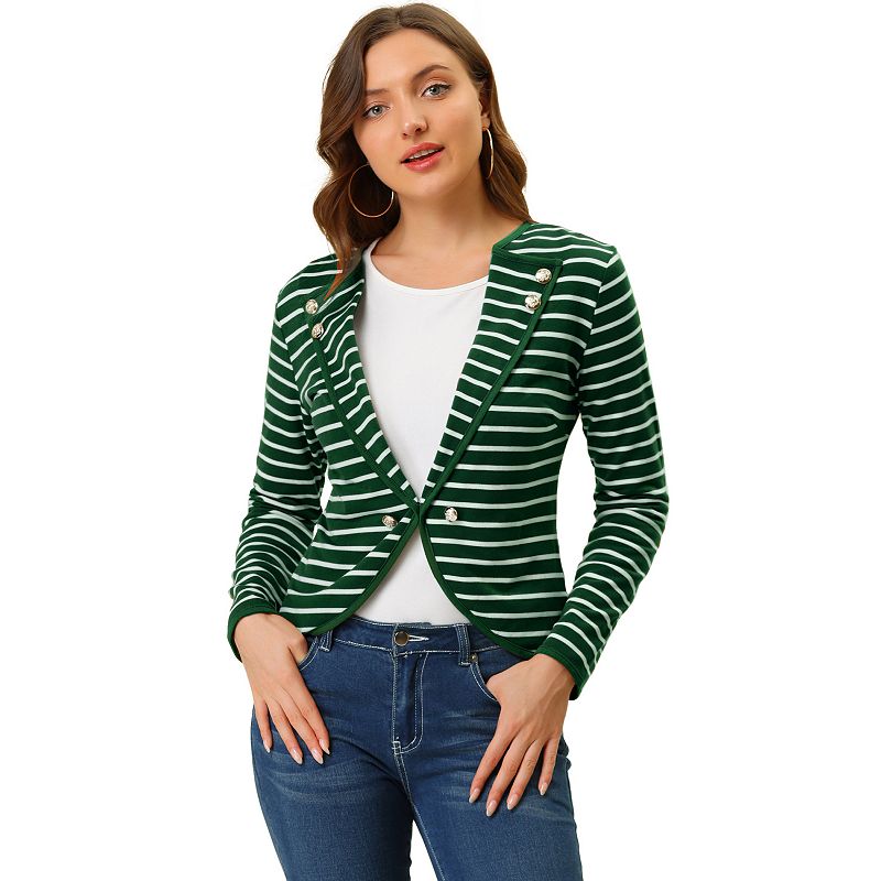 Green striped hot sale blazer womens