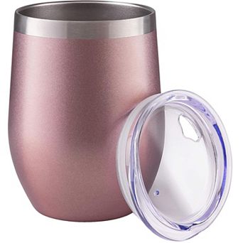 Zulay Kitchen 12oz Insulated Wine Tumbler With Lid