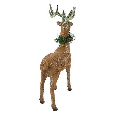 15.5" Glittered Brown Standing Christmas Decoration