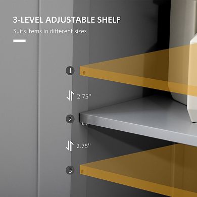 Bathroom Storage Cabinet Organizer With Drawer And Adjustable Shelf, Grey