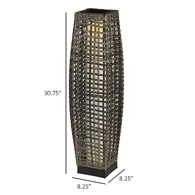 Outsunny Floor Lamp w/ Auto On/Off Solar Powered LED Garden Lantern