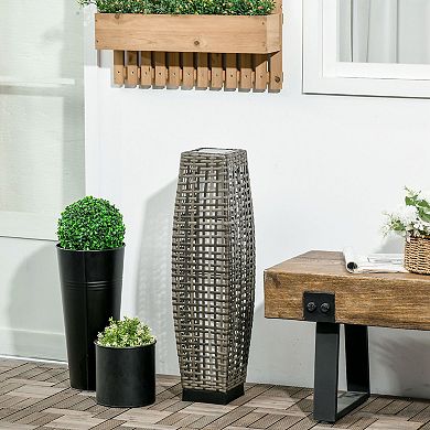 Outsunny Floor Lamp w/ Auto On/Off Solar Powered LED Garden Lantern