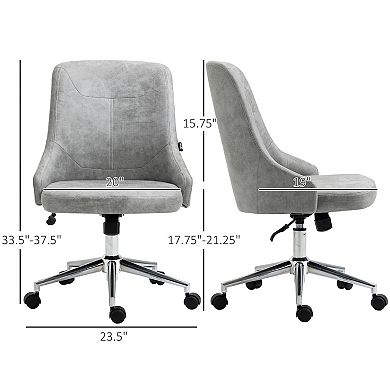 Vinsetto Mid-Back Home Office Chair, Height Adjustable Task Chair with 360 Degree Swivel and Tilt Function, Grey