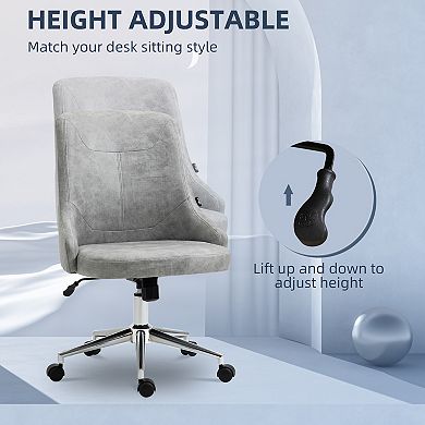 Vinsetto Mid-Back Home Office Chair, Height Adjustable Task Chair with 360 Degree Swivel and Tilt Function, Grey