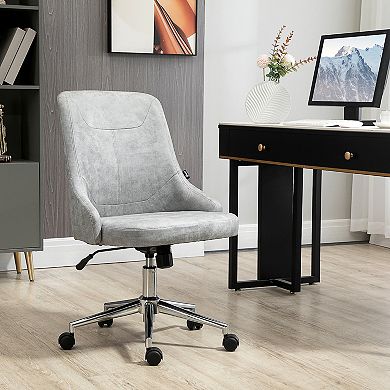 Vinsetto Mid-Back Home Office Chair, Height Adjustable Task Chair with 360 Degree Swivel and Tilt Function, Grey