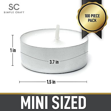 Zulay Kitchen 100 Pack Tea Lights Candles - Unscented Tealight Candles Pack by Simple Craft