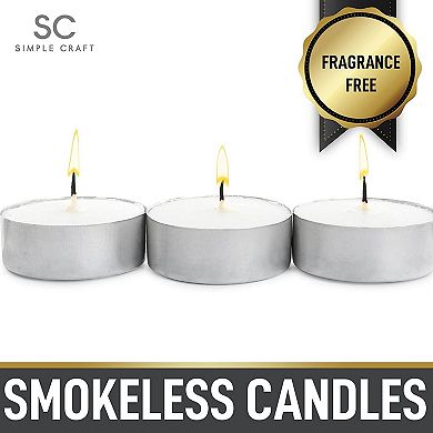 Zulay Kitchen 100 Pack Tea Lights Candles - Unscented Tealight Candles Pack by Simple Craft