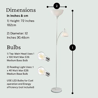 Susan White Floor Lamp with White Cone Shade