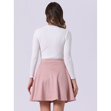 Women's Faux Suede Aline Flare Mini Skirt
