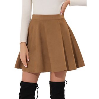 Women's Faux Suede Aline Flare Mini Skirt