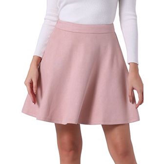 Women's Faux Suede Aline Flare Mini Skirt