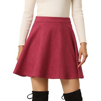 Women's Faux Suede Aline Flare Mini Skirt