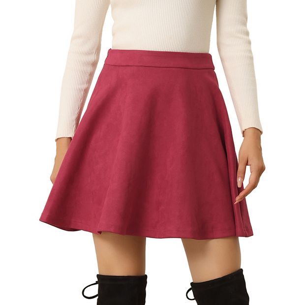 Women's Faux Suede Aline Flare Mini Skirt