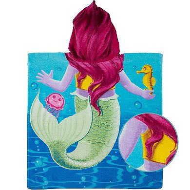 Hooded Beach Towels for Kids - Mermaid and Friends Design