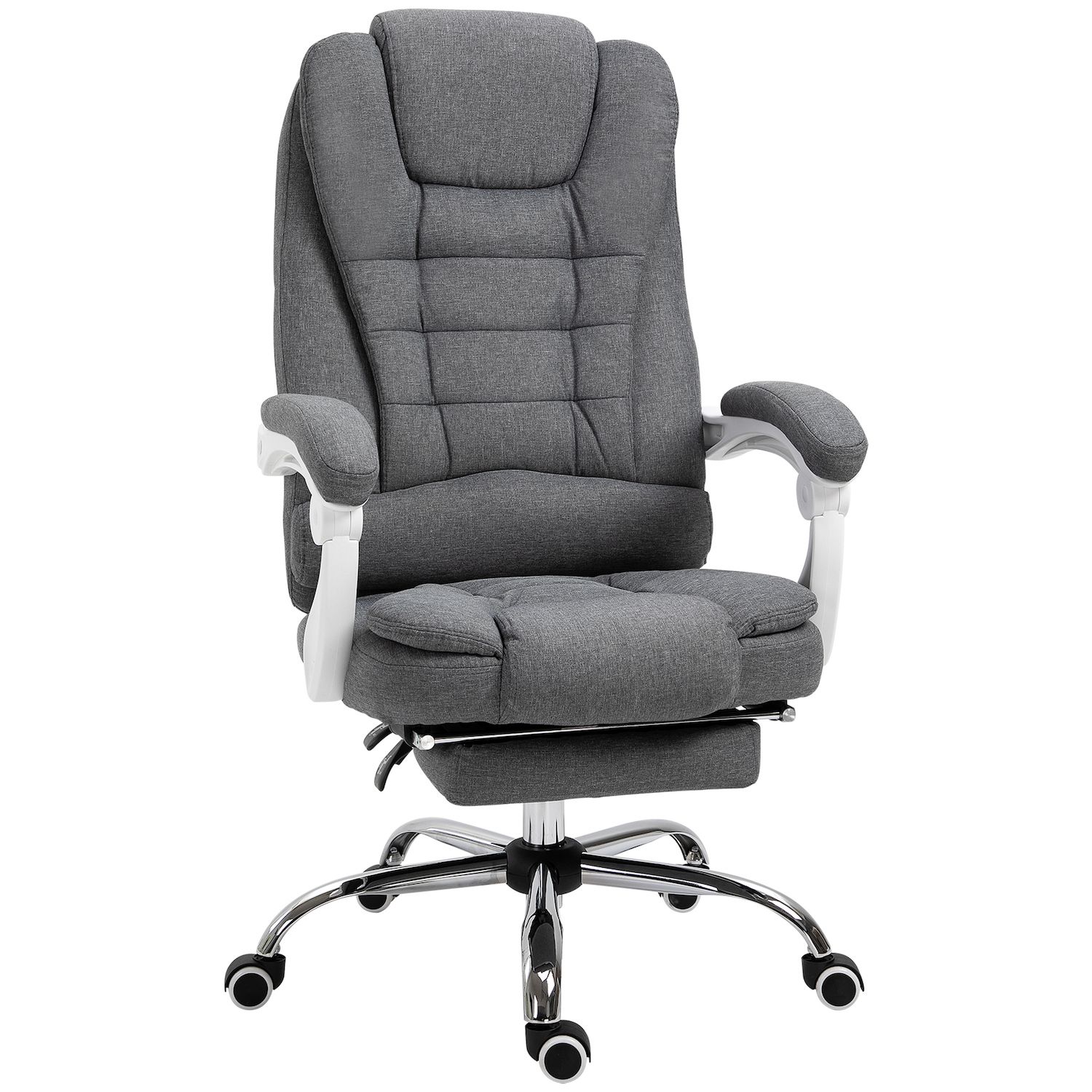 Massage Reclining Leather Office Chair High Back Executive Office Chair  with Footrest Ergonomic Adjustable Seat Height and Back Recline Desk and  Task Chair with Thick Seat Cushion 