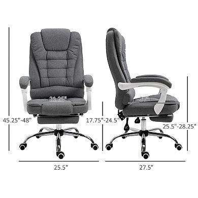 Ergonomic Office Chair With Retractable Footrest Height Adjustable With Armrests