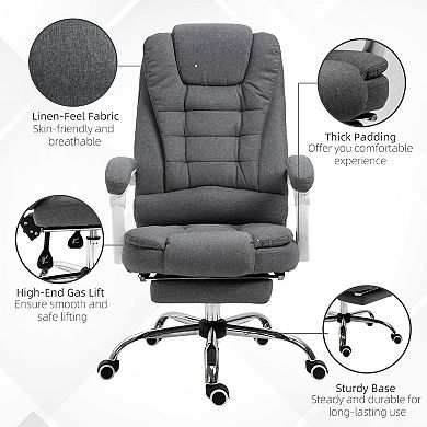 Ergonomic Office Chair With Retractable Footrest Height Adjustable With Armrests