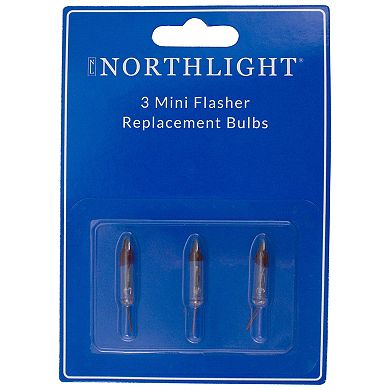 Pack of 3 Clear Flasher Christmas Replacement Bulbs 3.5 Volts
