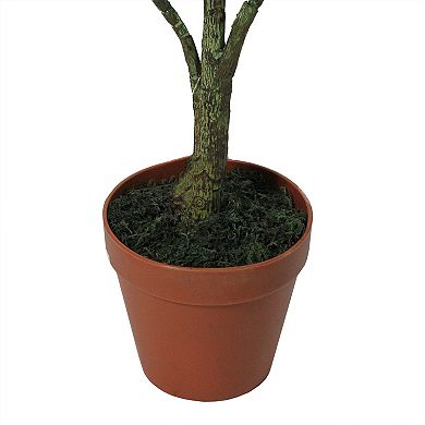 47" Potted Green and Pink Artificial Rose Garden Tree