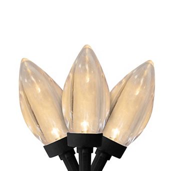 25 Count Warm White LED C9 Christmas Lights 16 ft Black Wire