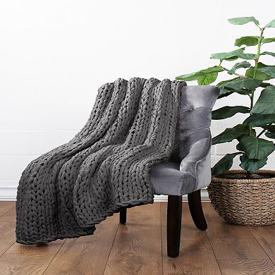 Oversized Chunky Hand-knit Throw Blanket - Urban Loft