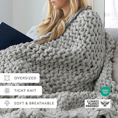 Oversized Chunky Hand-knit Throw Blanket - Urban Loft