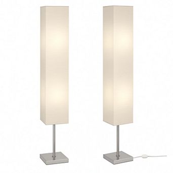 Honors Floor Lamp Paper And Chrome Standing Lamp - (2-Pack)