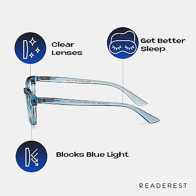 Blue Light Blocking Reading Glasses (Light Blue, 125 Magnification) - Computer