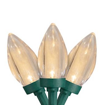 50 Count Warm White LED C9 Christmas Lights 20.25 ft Green Wire
