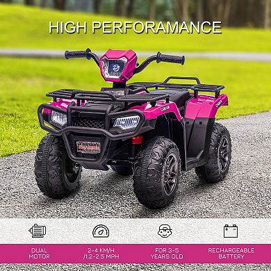 Aosom 12V Kids ATV Battery-Operated with AUX Port & USB, Kids 4 Wheeler ...