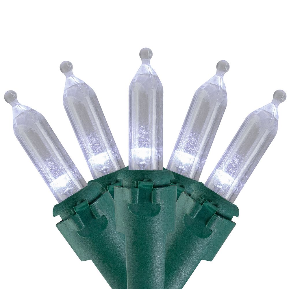 35 White LED Mini Christmas Lights - 11.25 ft Green Wire