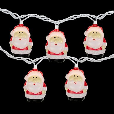 10-Count Santa Claus Christmas Light Set 6ft Green Wire