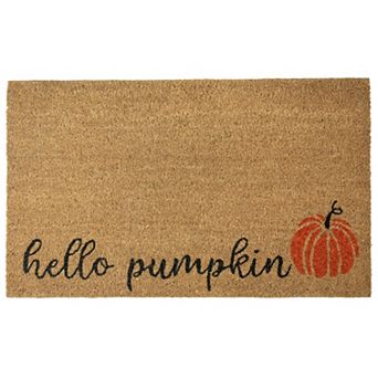 Natural Coir "Hello Pumpkin" Fall Harvest Doormat 18" x 30"